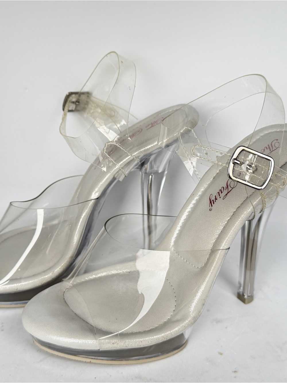 Olympian White Platform Heels (bodybuilding competition shoes) - Picture 4 of 6